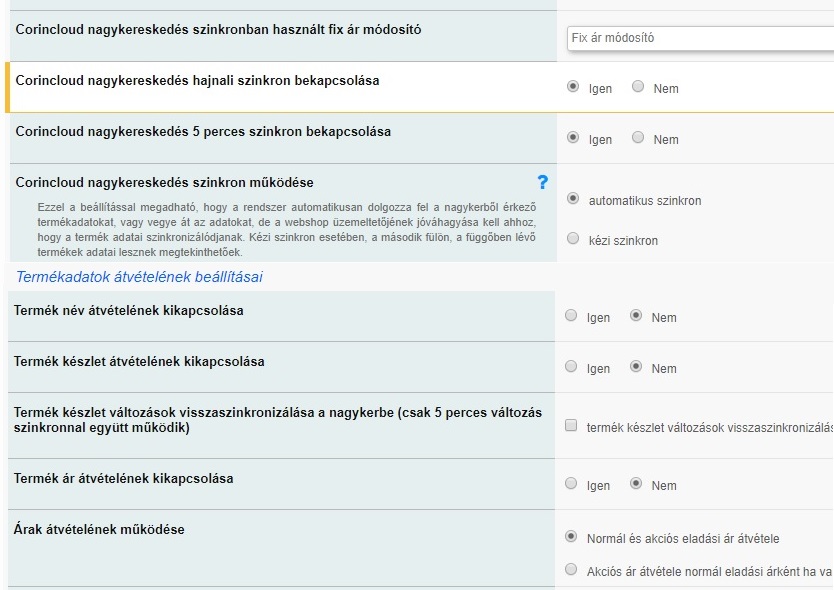 Viszonteladó webshop (átvett adatok)